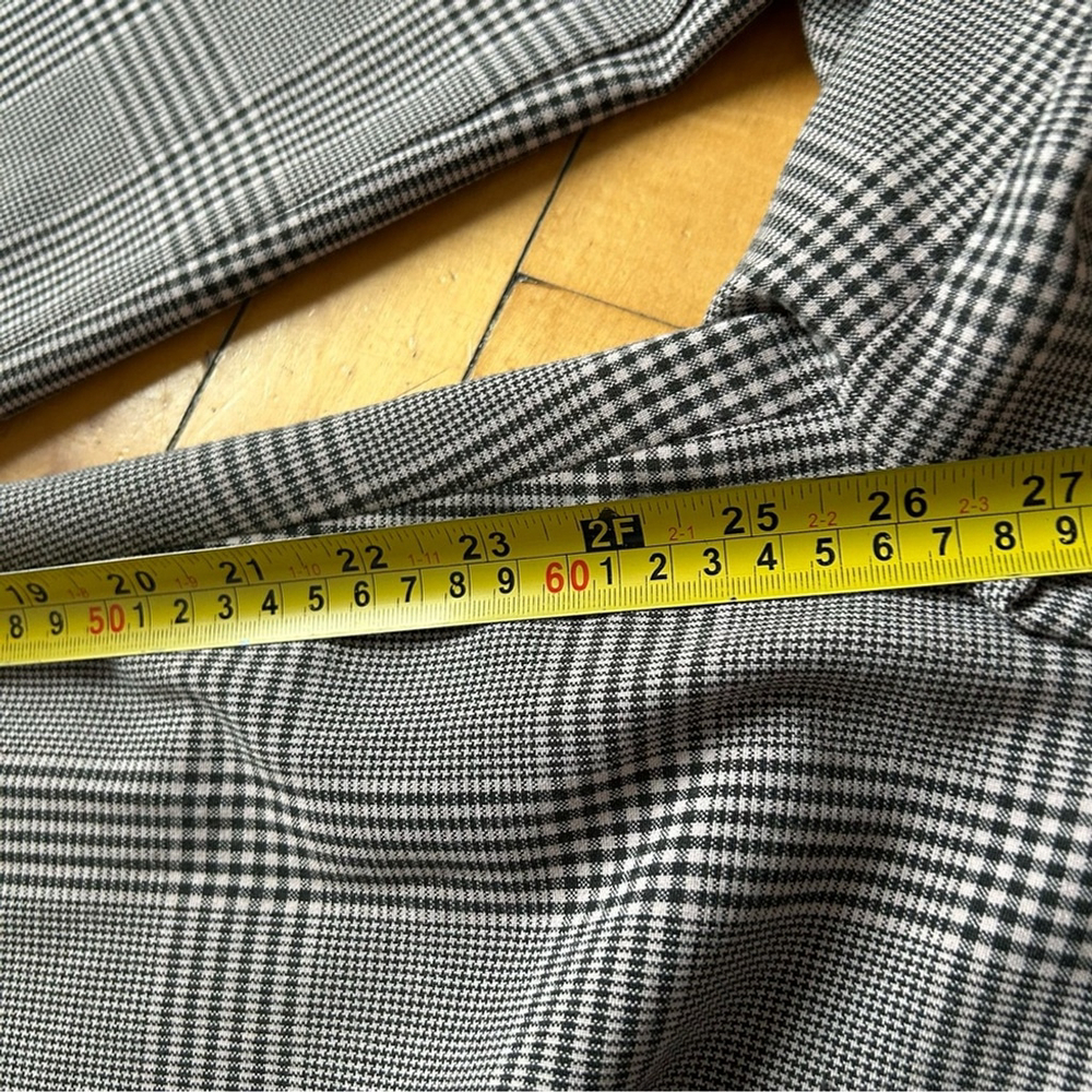Aritzia Wilfred Sz 6 Tie Front Grey Plaid AcademiA Ankle Tapered Pants - Picture 11 of 13